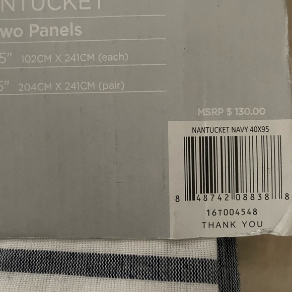 Set of 2 95"x40" Coastal Nantucket Fringe
Window Curtain Panels Lush Décor - Picture 3 of 8